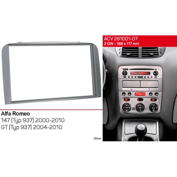 Перехідна рамка Alfa Romeo 147, GT ACV 281001-07 — фото 4 з 4