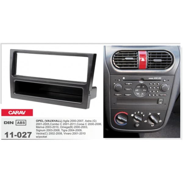 Перехідна рамка Opel Agila, Combo, Corsa, Meriva, Omega, Signum, Tigra, Vectra, Vivaro Carav 11-027 — фото 4 з 4