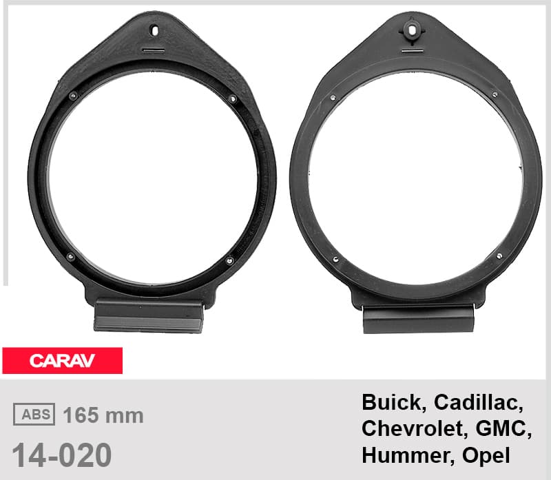 Проставки під динаміки165 мм / 6.5" Carav 14-020 для автомобілів Chevrolet, Hummer, GMC, Cadillac, Buick, Opel — фото 5 з 5