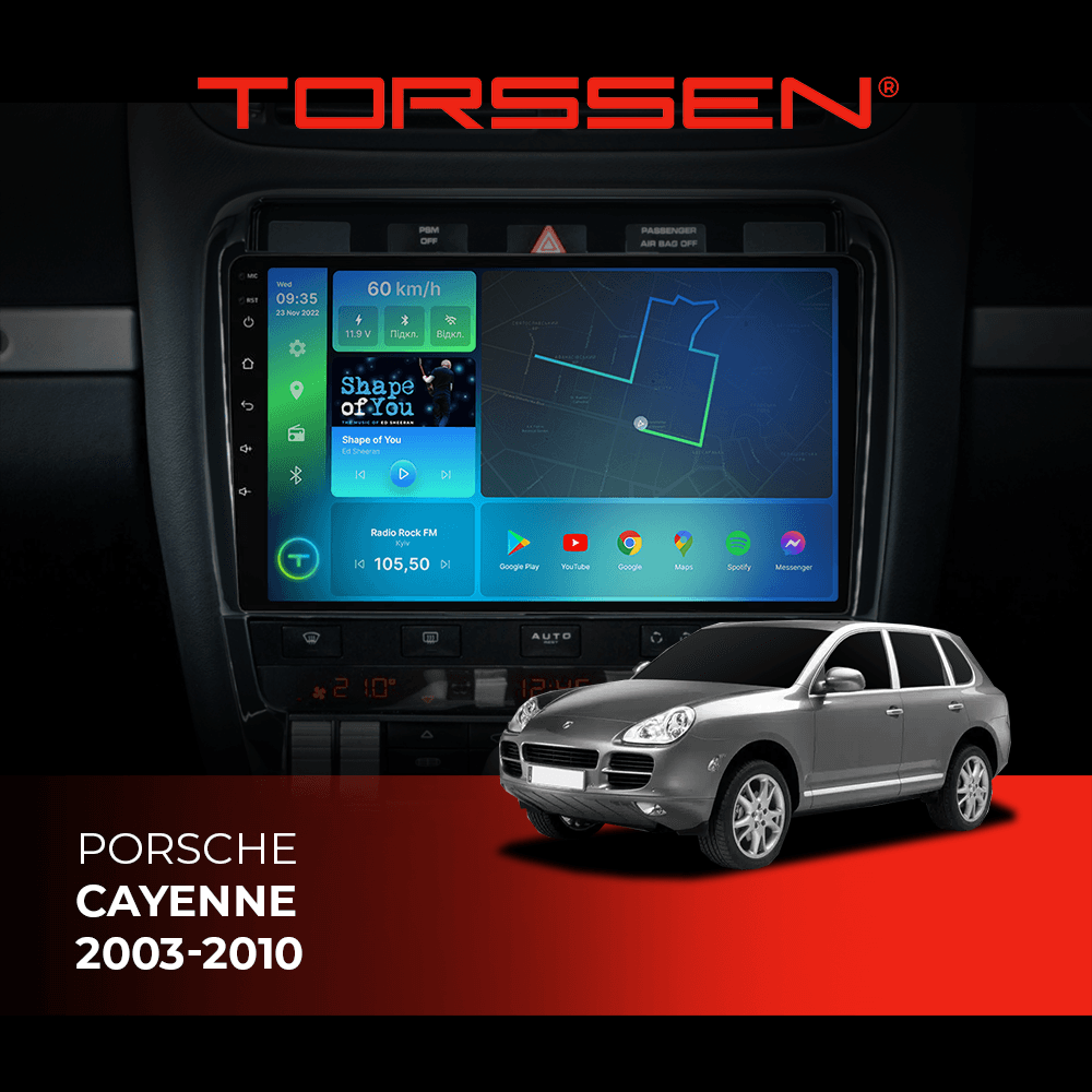 Штатна магнітола Torssen Porsche Cayenne 2003-2010 FL9 4+64Gb 4G Carplay DSP — фото 1 з 3