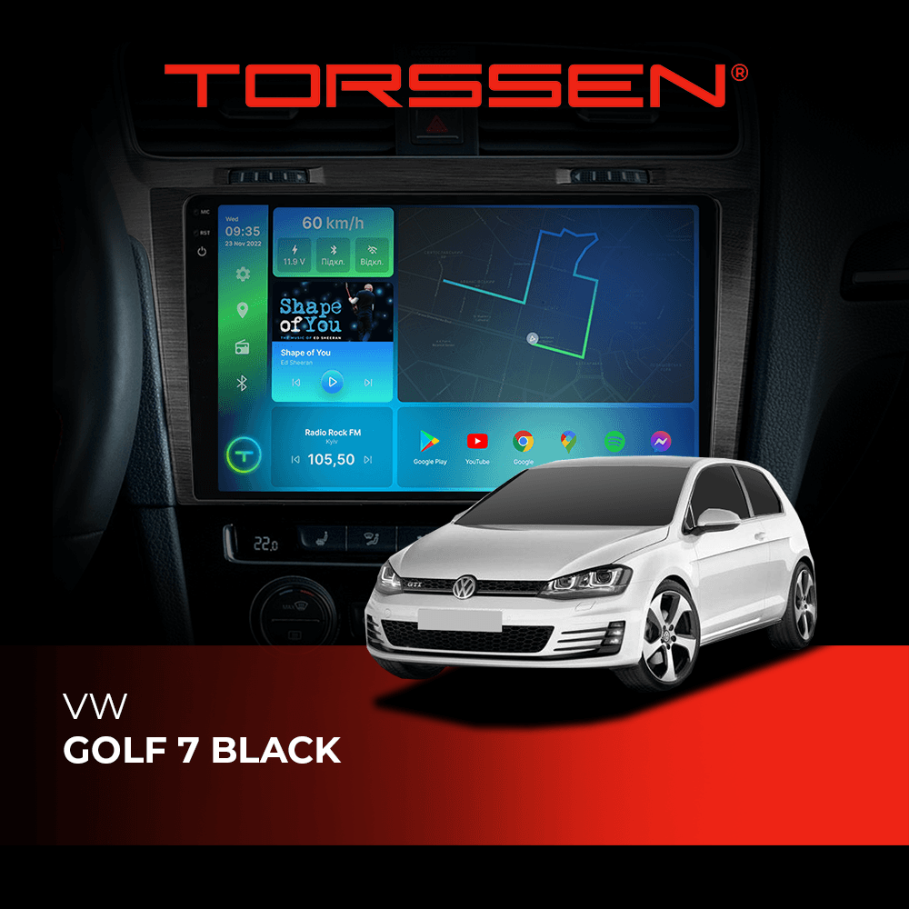 Штатна магнітола Torssen 2K VW Golf 7 black F10464 4G Carplay DSP — фото 1 з 2