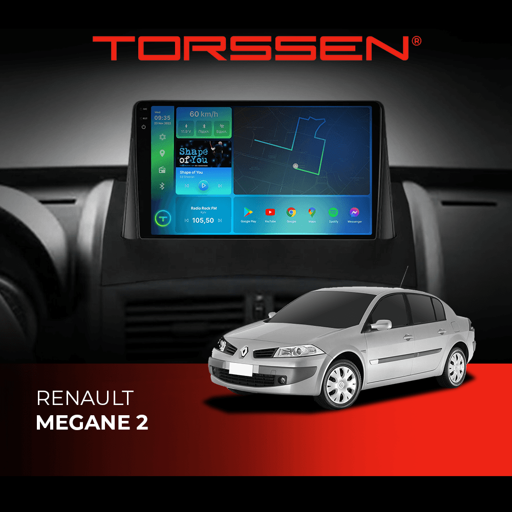 Штатна магнітола Torssen 2K Renault Megane 2 F9464 4G Carplay DSP — фото 1 з 2