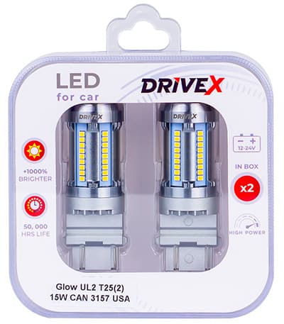 Glow UL2 T25(1) 12V 15W CAN 2600Lm 3156/P27W base-16mm USA к-т. — зображення 1 Glow UL2 T25(1) 12V 15W CAN 2600Lm 3156/P27W base-16mm USA к-т. — фото товару Autocast