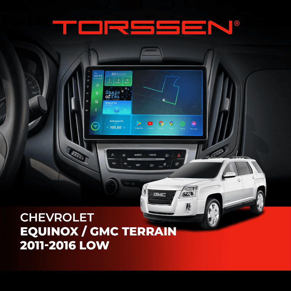 Штатна магнітола Torssen Chevrolet Equinox/GMC Terrain 2011-2016 Low FL9 4+64Gb 4G Carplay DSP — зображення 1 Штатна магнітола Torssen Chevrolet Equinox/GMC Terrain 2011-2016 Low FL9 4+64Gb 4G Carplay DSP — фото 1 з 2