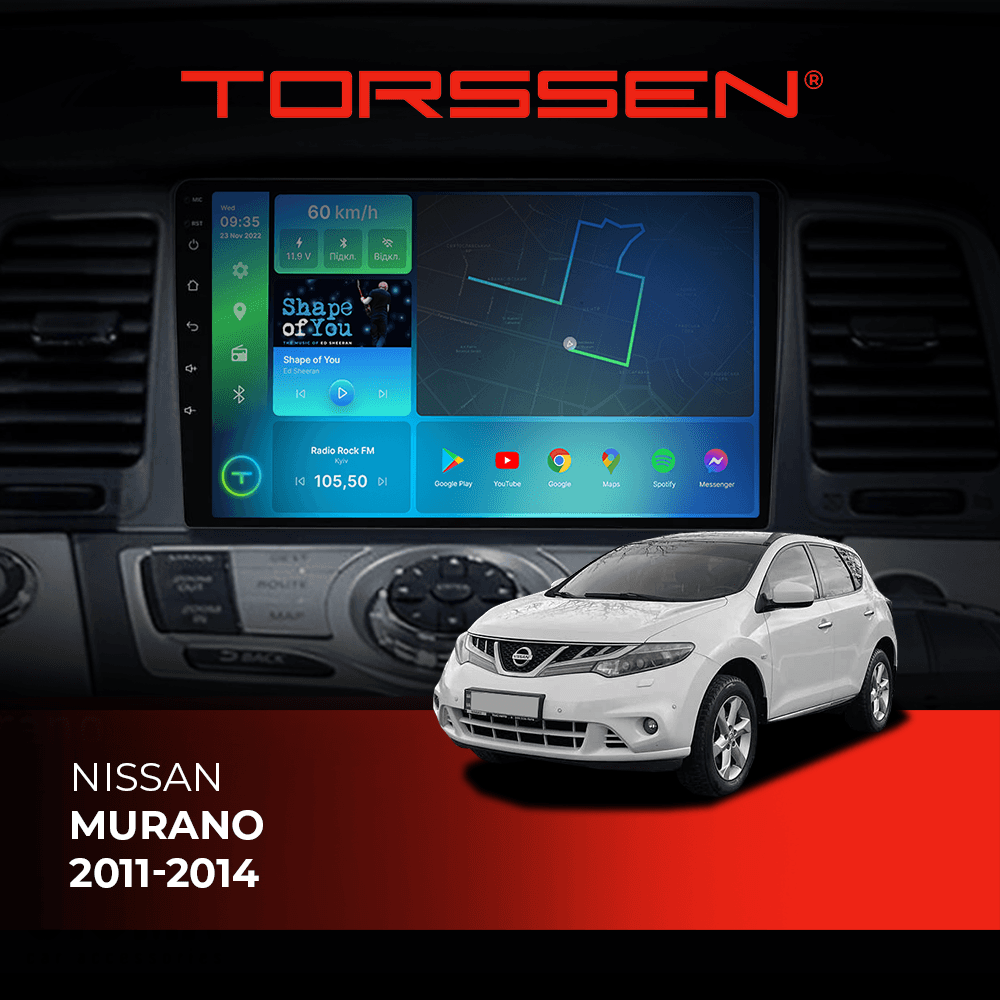 Штатна магнітола Torssen Nissan Murano 11-14 FL9 4+64Gb 4G Carplay DSP — зображення 1 Штатна магнітола Torssen Nissan Murano 11-14 FL9 4+64Gb 4G Carplay DSP — фото 1 з 2