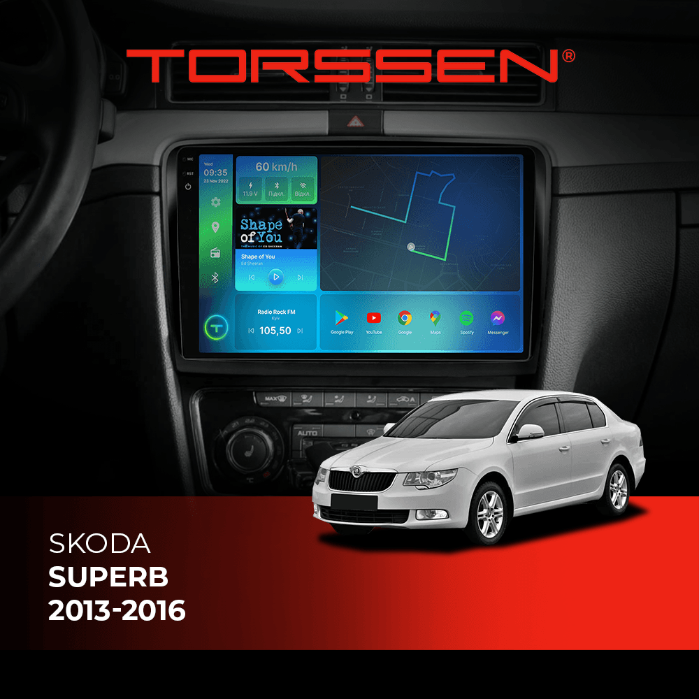 Штатна магнітола Torssen 2K Skoda Superb 13-16 F10464 4G Carplay DSP — зображення 1 Штатна магнітола Torssen 2K Skoda Superb 13-16 F10464 4G Carplay DSP — фото 1 з 2